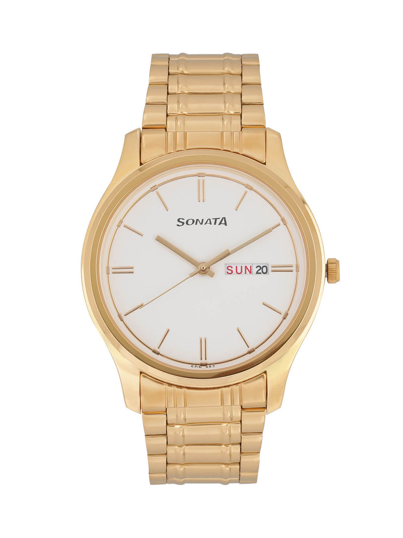 sonata white watch