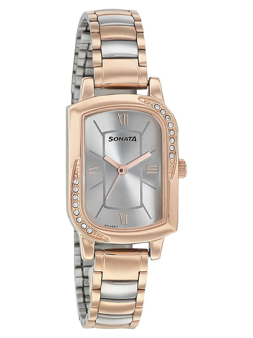 sonata silver watch