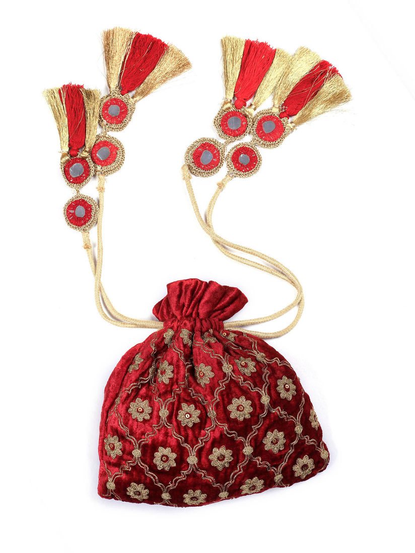 red potli bag