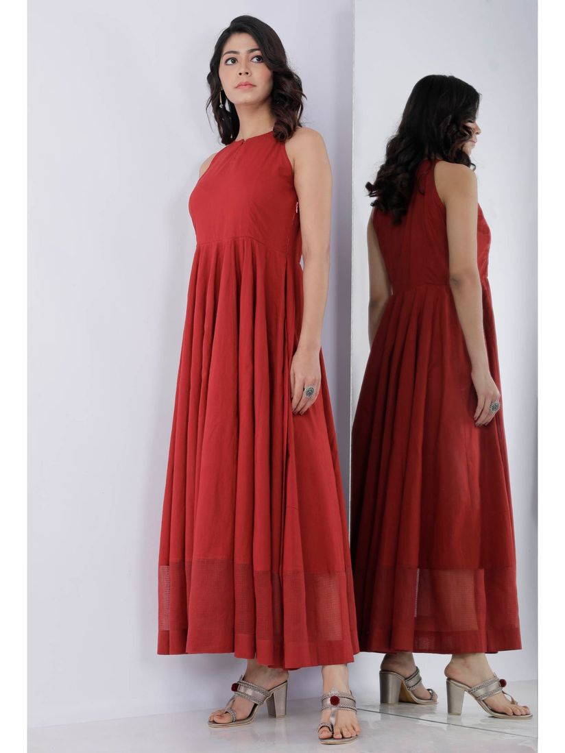 cotton halter neck dress