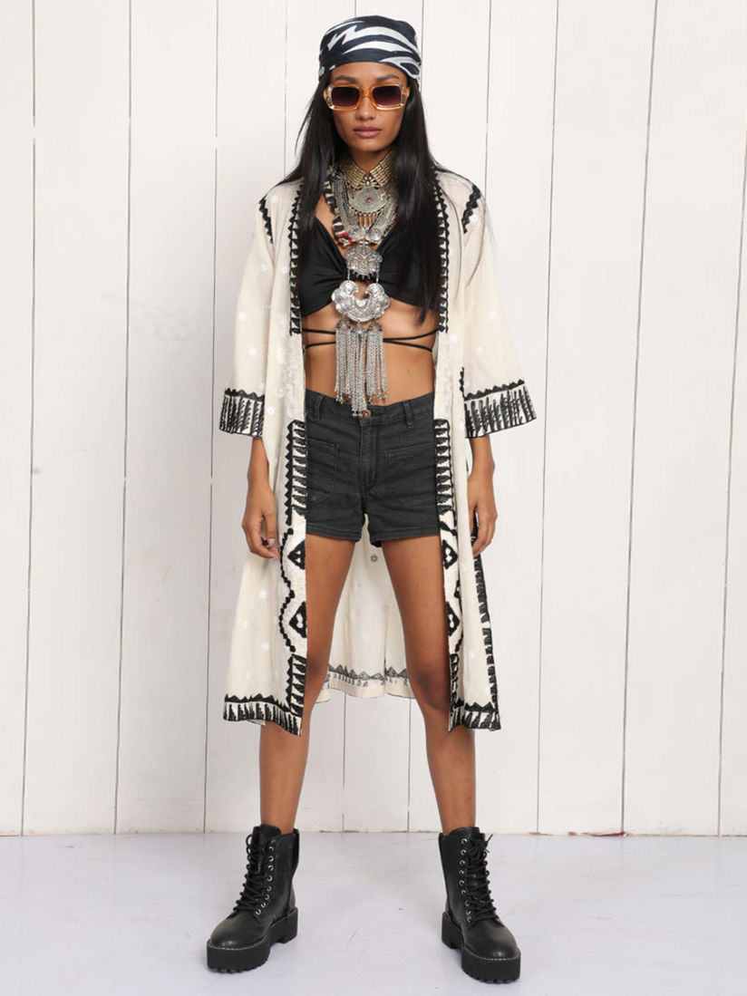 embroidered cape jacket