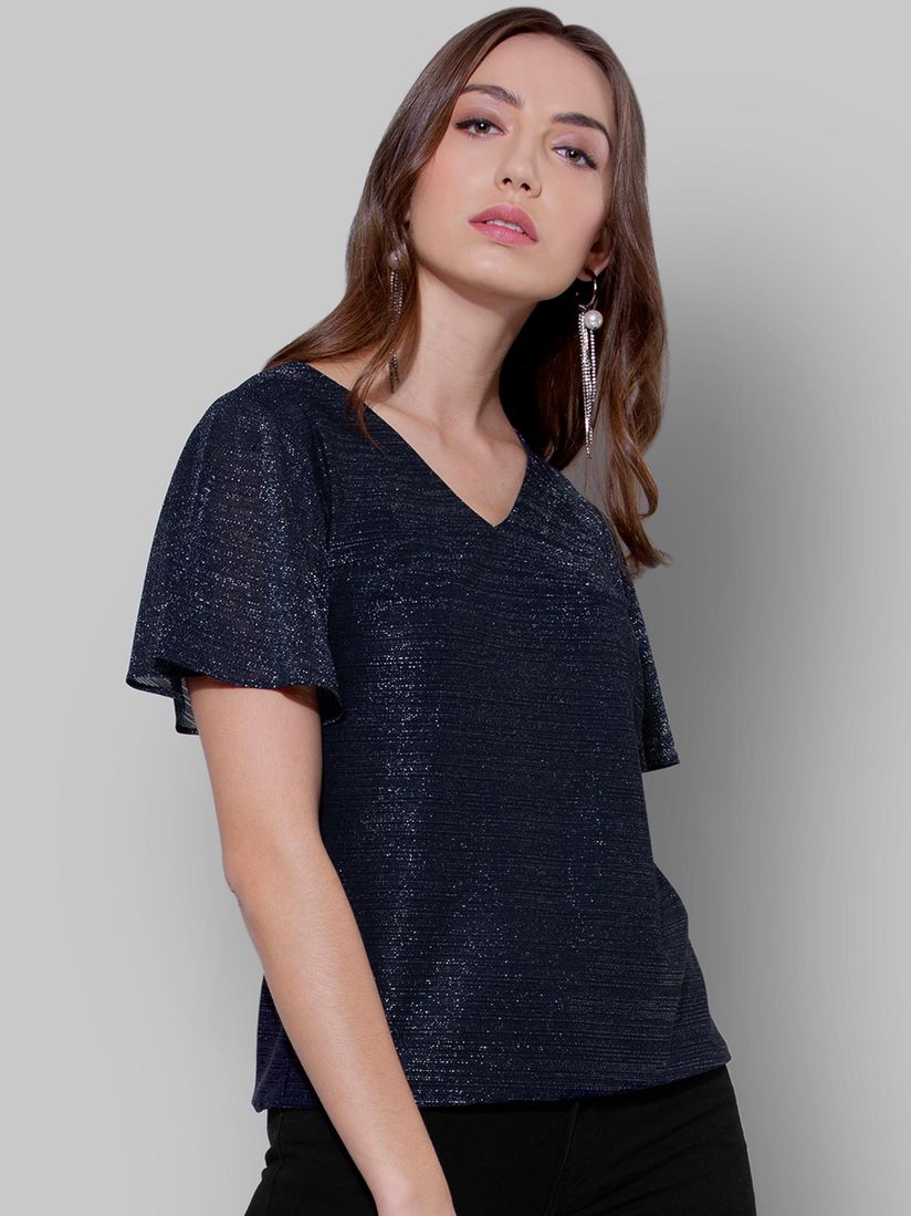 blue shimmer top