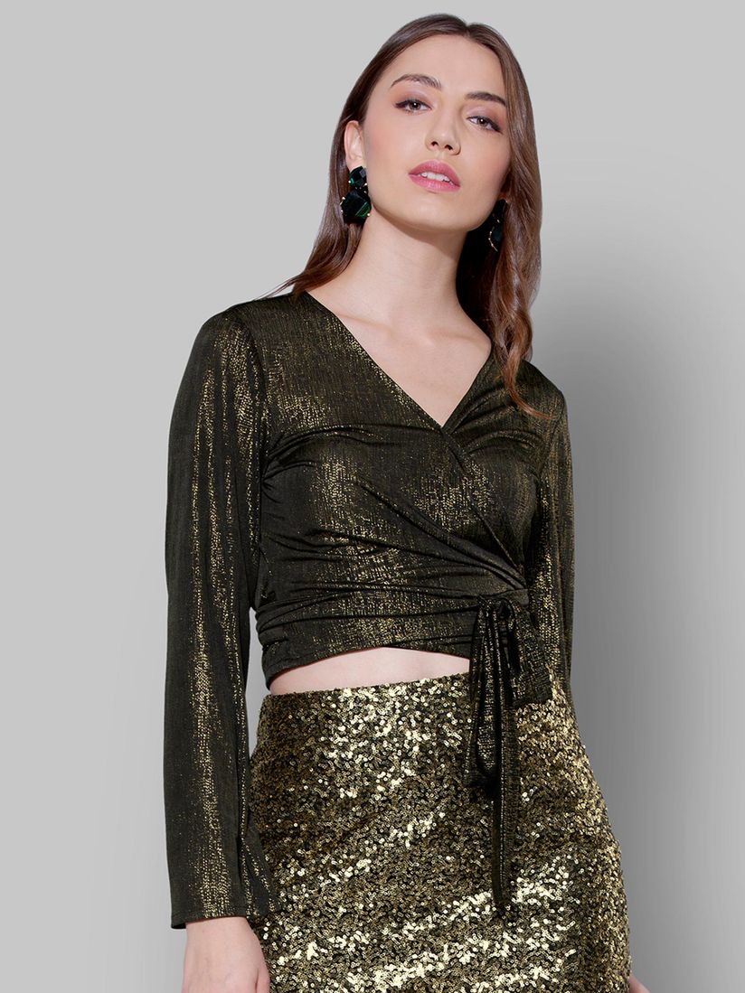 black shimmer top