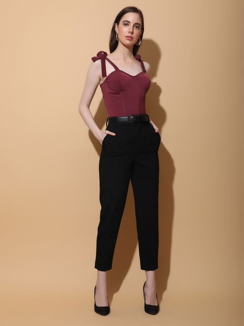 Torqadorn Shirts Tops And Crop Tops Buy Torqadorn Maroon Corset Top Online Nykaa Fashion
