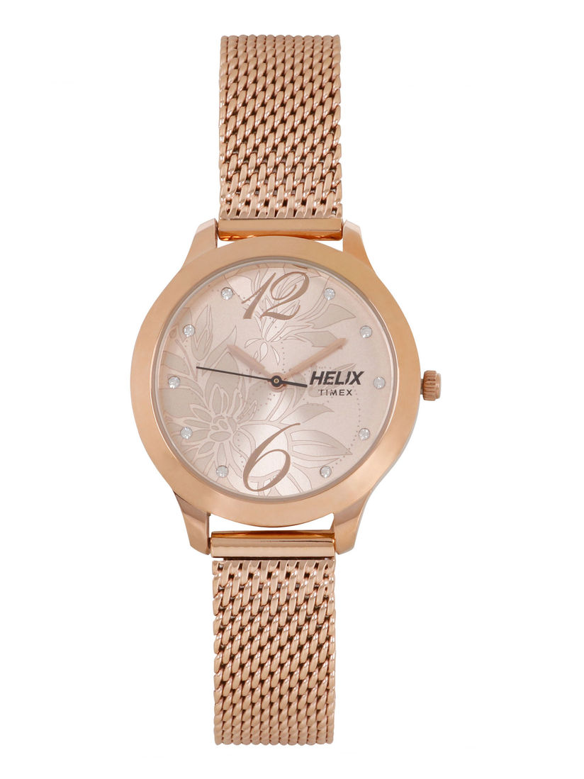 timex helix rose gold