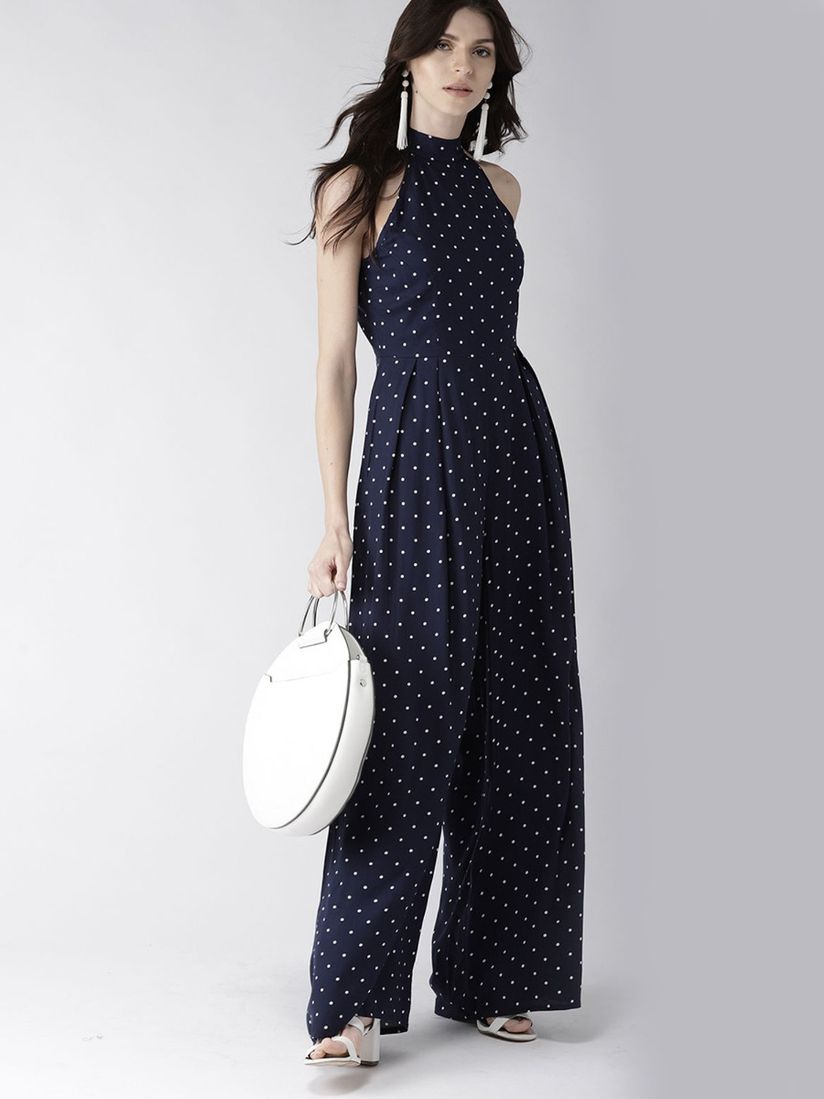 navy spotted jumpsuit