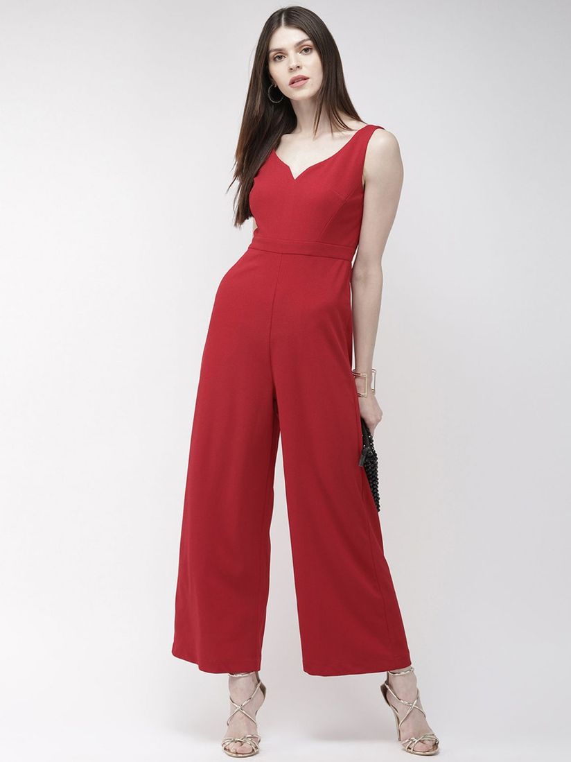 red all in one jumpsuit