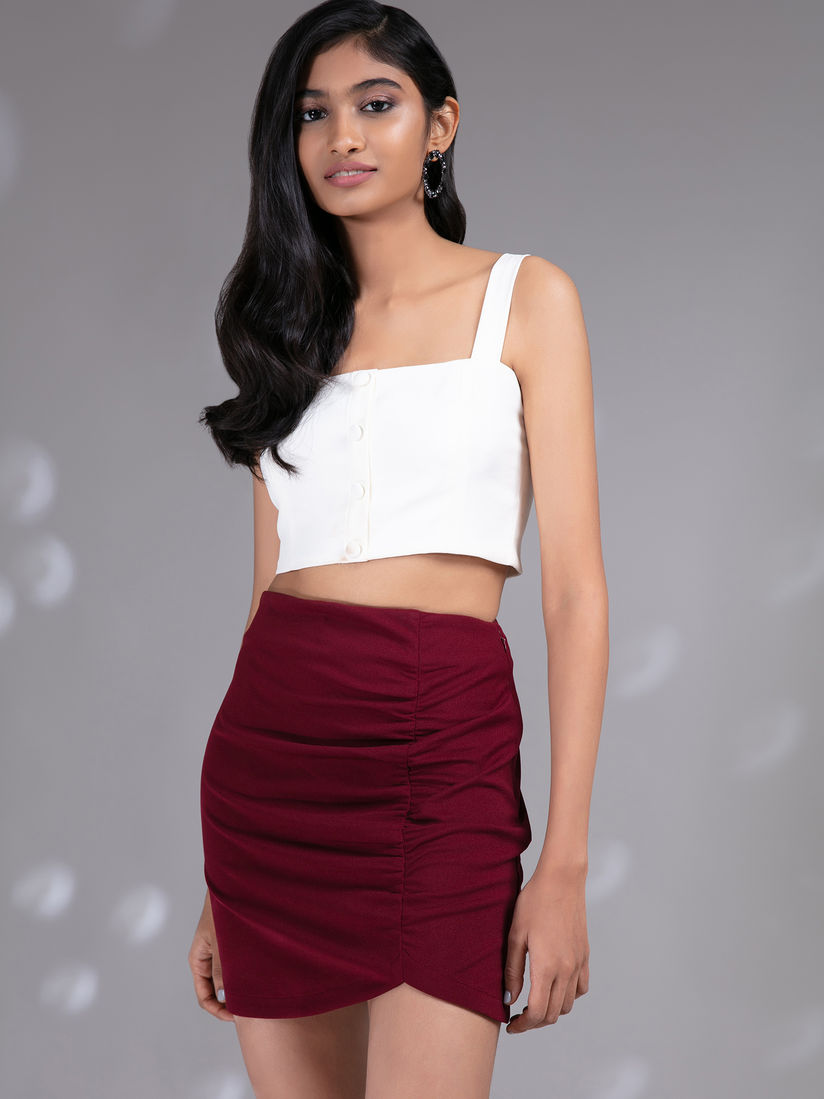 maroon skirt mini