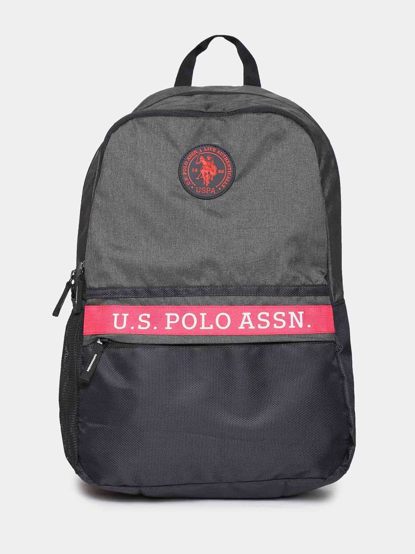 u s polo assn u s polo assn olive and black colour blocked laptop backpack