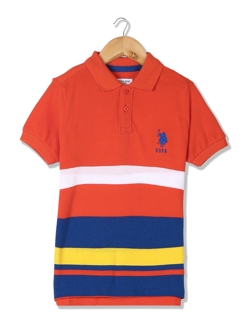 U S Polo Assn Kids T Shirts Buy U S Polo Assn Multi Color Regular Fit Striped Polo T Shirt Online Nykaa Fashion