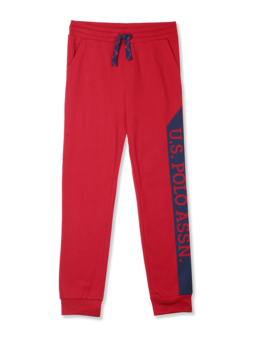 U S Polo Assn Kids Trackpants Buy U S Polo Assn Red Mid Rise Knit Track Pants Online Nykaa Fashion