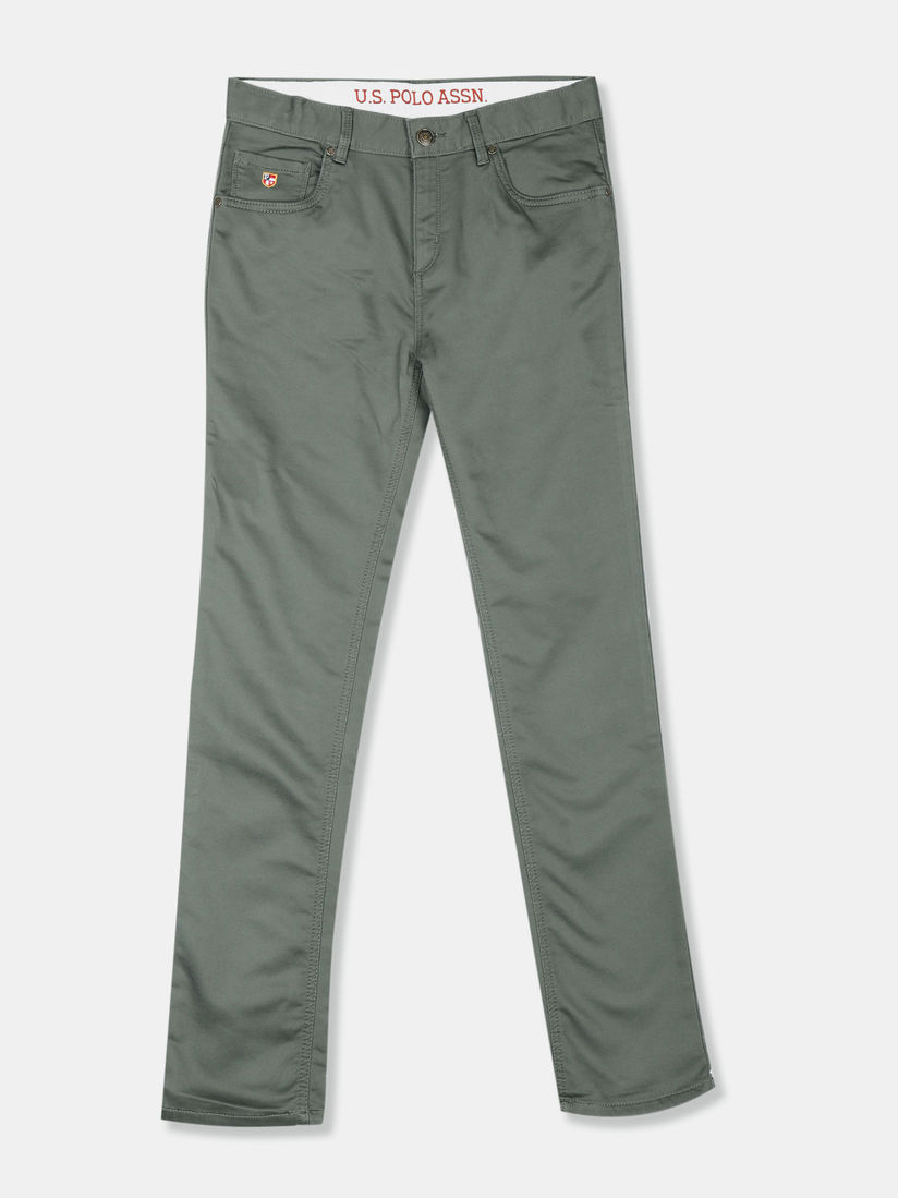 U S Polo Assn Kids Bottoms Buy U S Polo Assn Green Solid Trousers Online Nykaa Fashion
