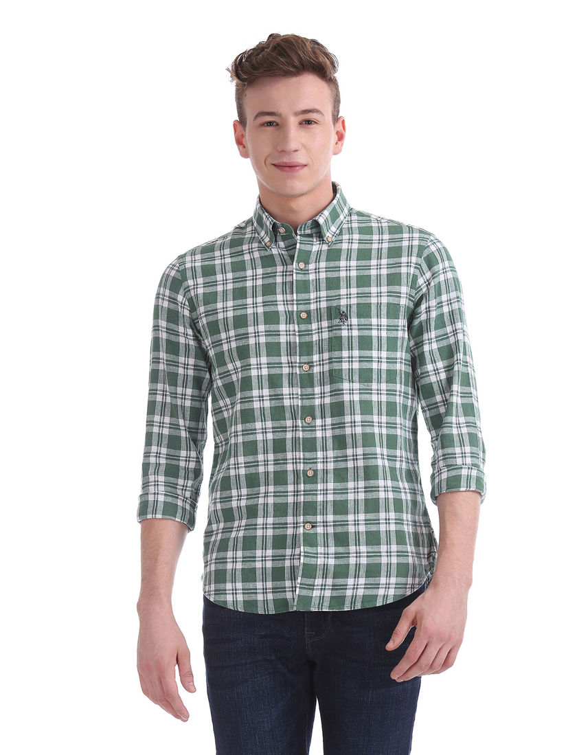 green checkered polo