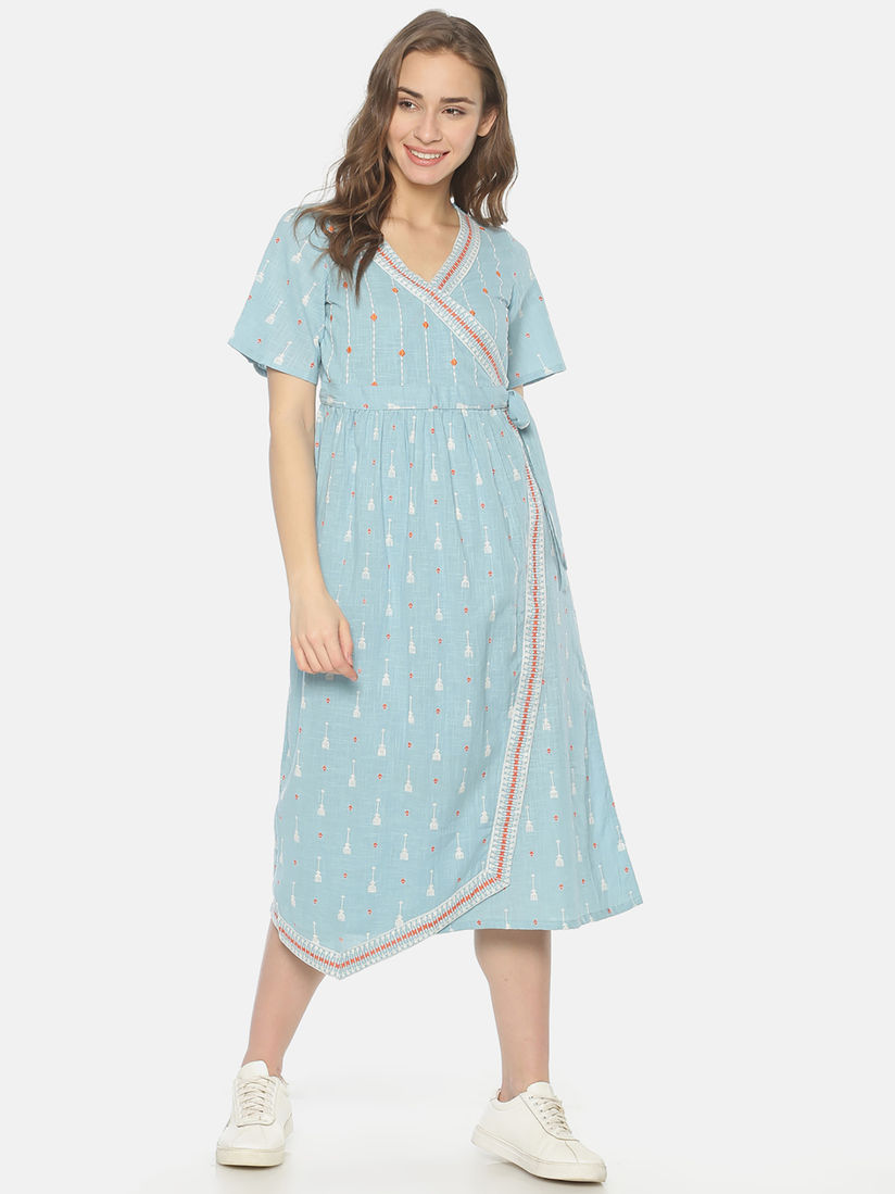 wrap dress light blue