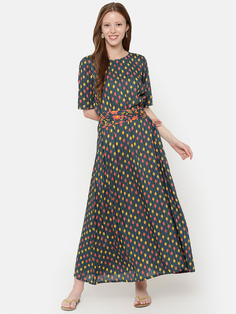 Ethnic dress with belt clearance
