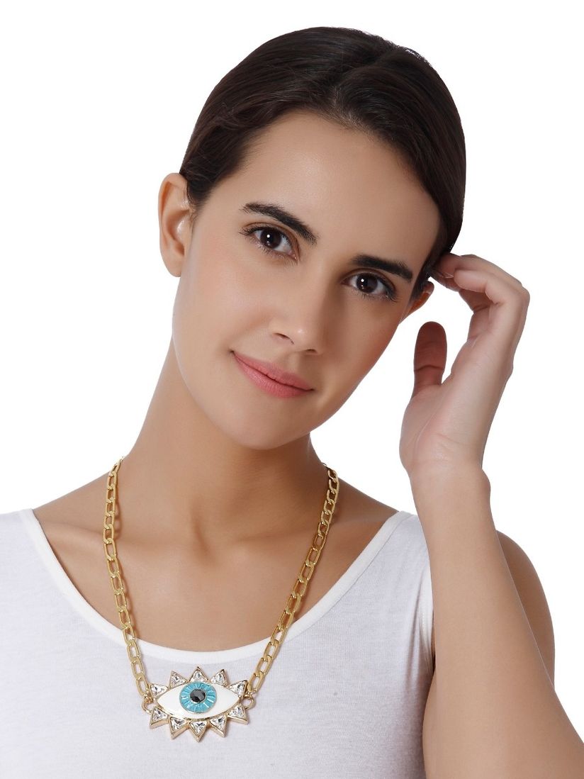 Valliyan Necklaces And Chokers Buy Valliyan Evil Eye Necklace Online Nykaa Fashion Models walk down the runway sashaying the latest collection of stunning outfits at the lakme fashion week summer/resort 2014 held in mumbai. valliyan evil eye necklace