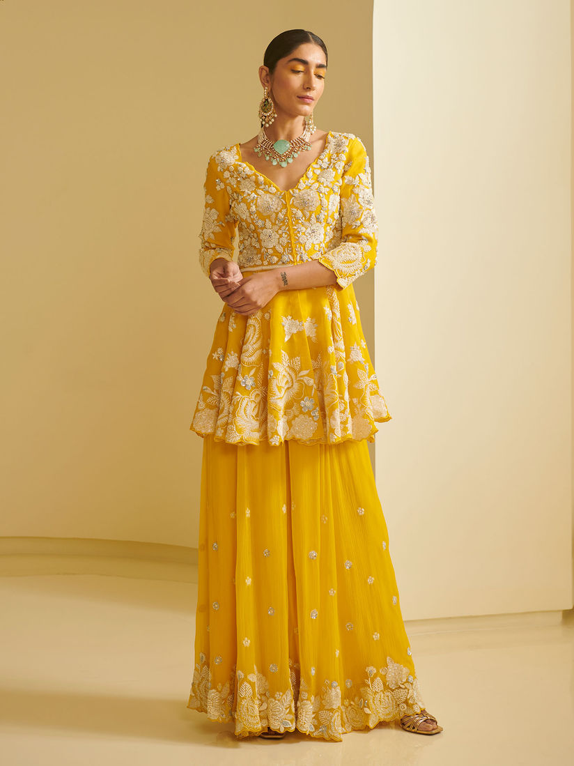 yellow sharara dress