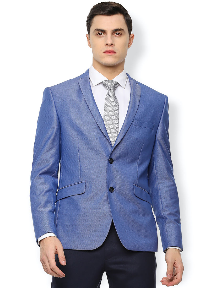 blue textured blazer