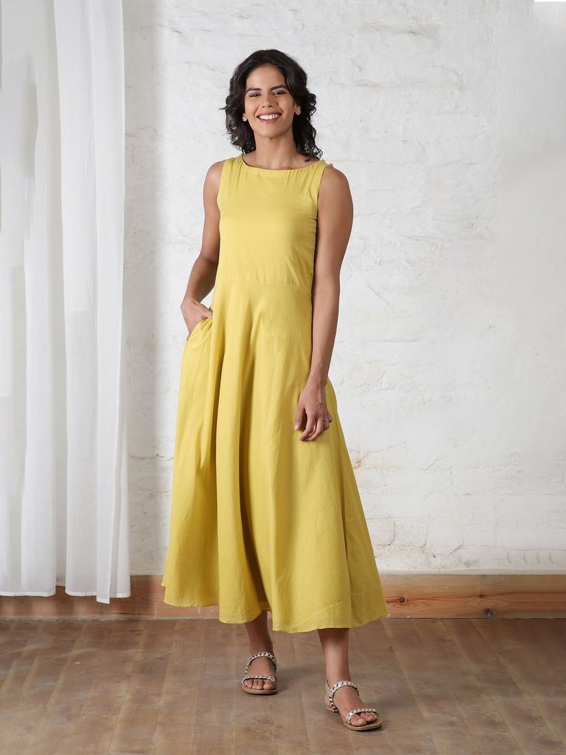 yellow one piece dress online