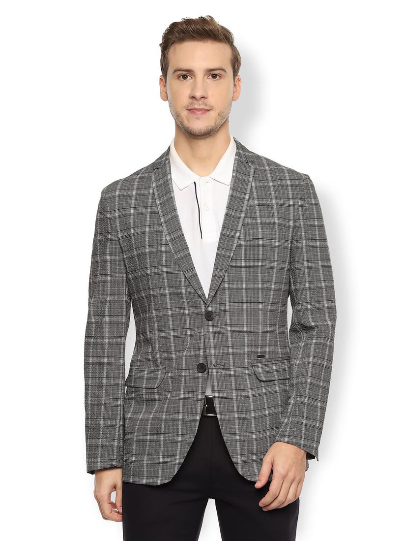 checkered grey blazer