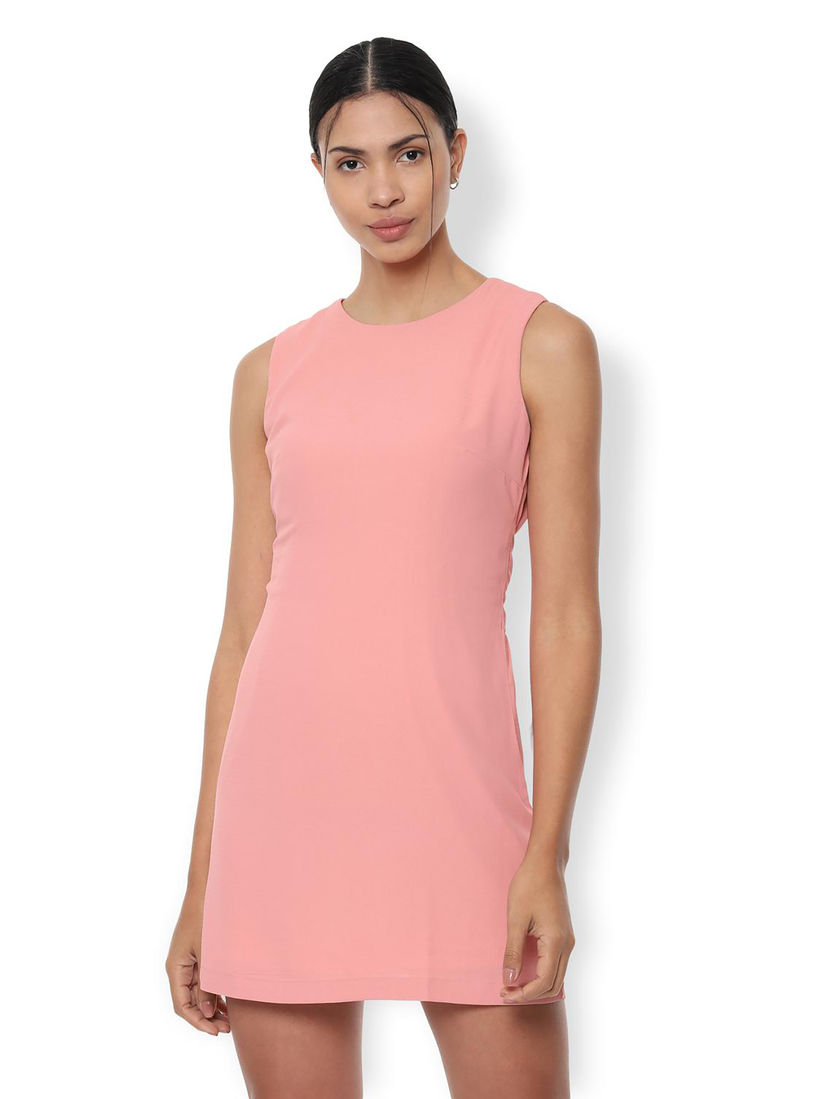 plain peach dress