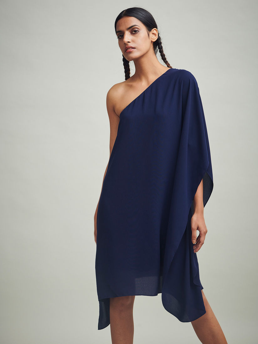 one shoulder kaftan