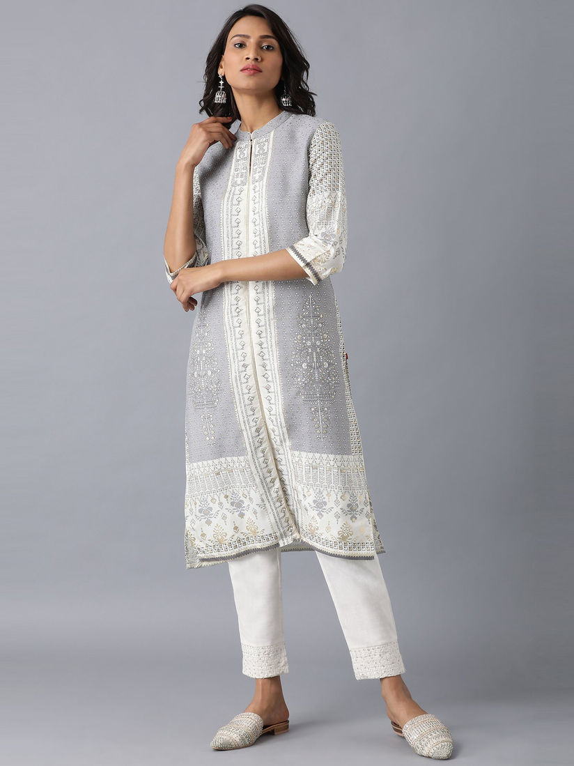 W printed kurta clearance