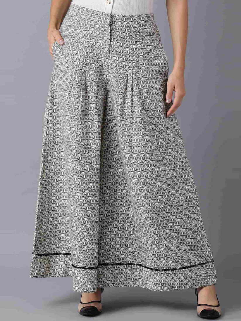 flared printed palazzo