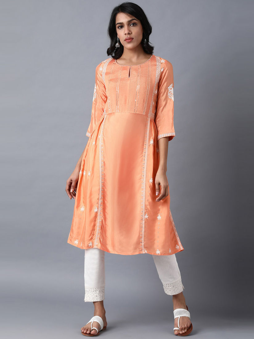 Peach kurtis online Clearance
