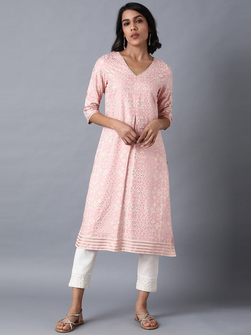 W pink kurti clearance