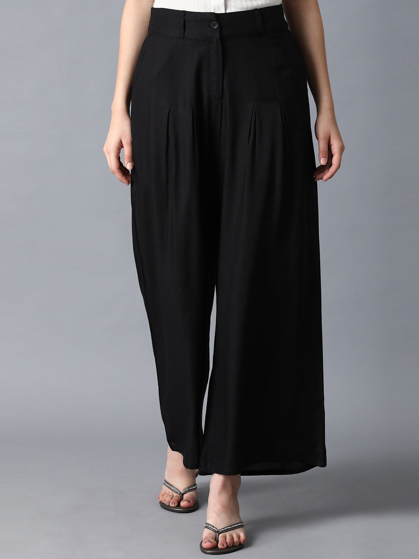 Solid flared palazzo clearance