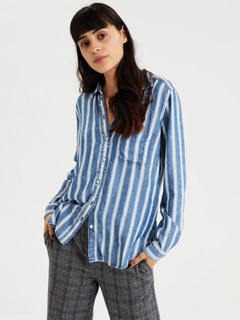 American eagle striped shirt womens clearance
