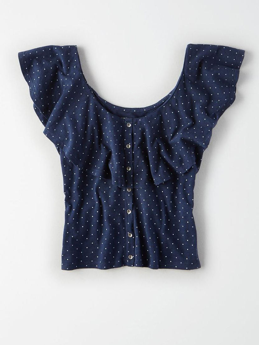 american eagle polka dot top