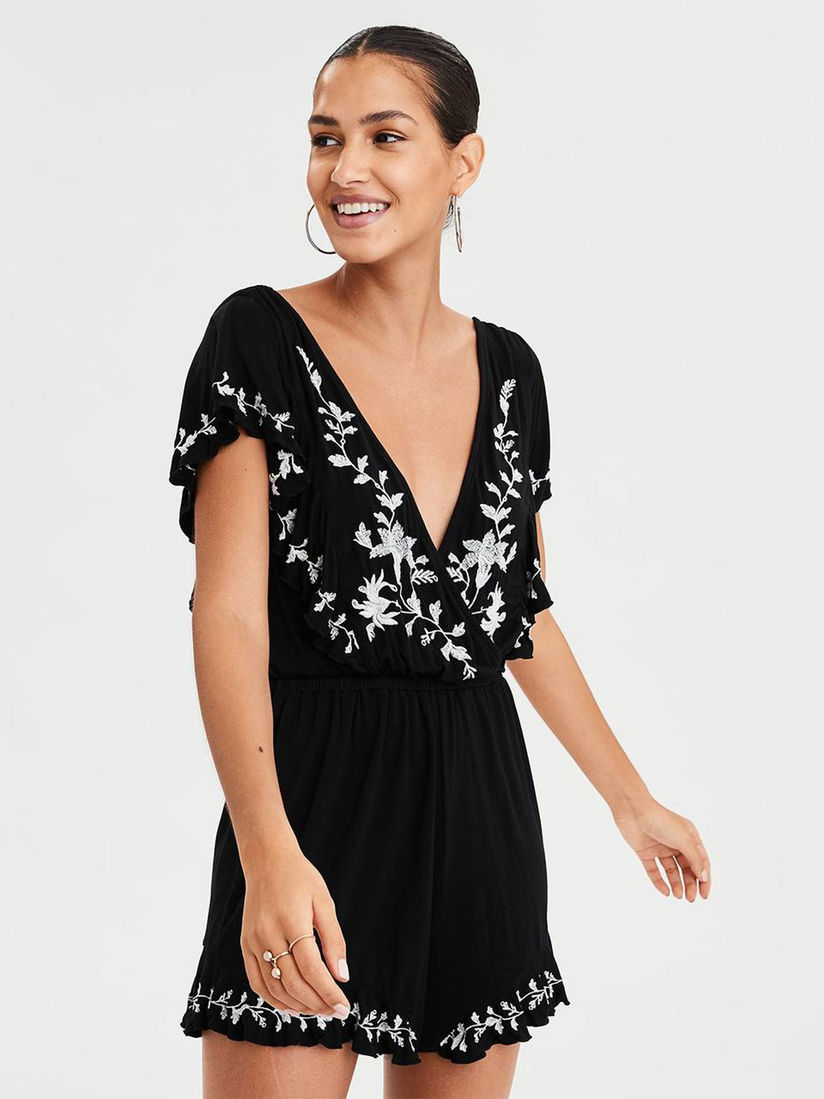 american eagle black jumpsuit