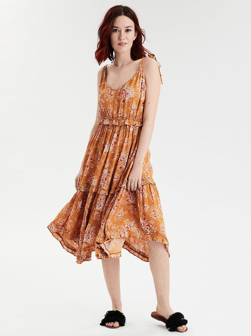 american eagle blue floral dress