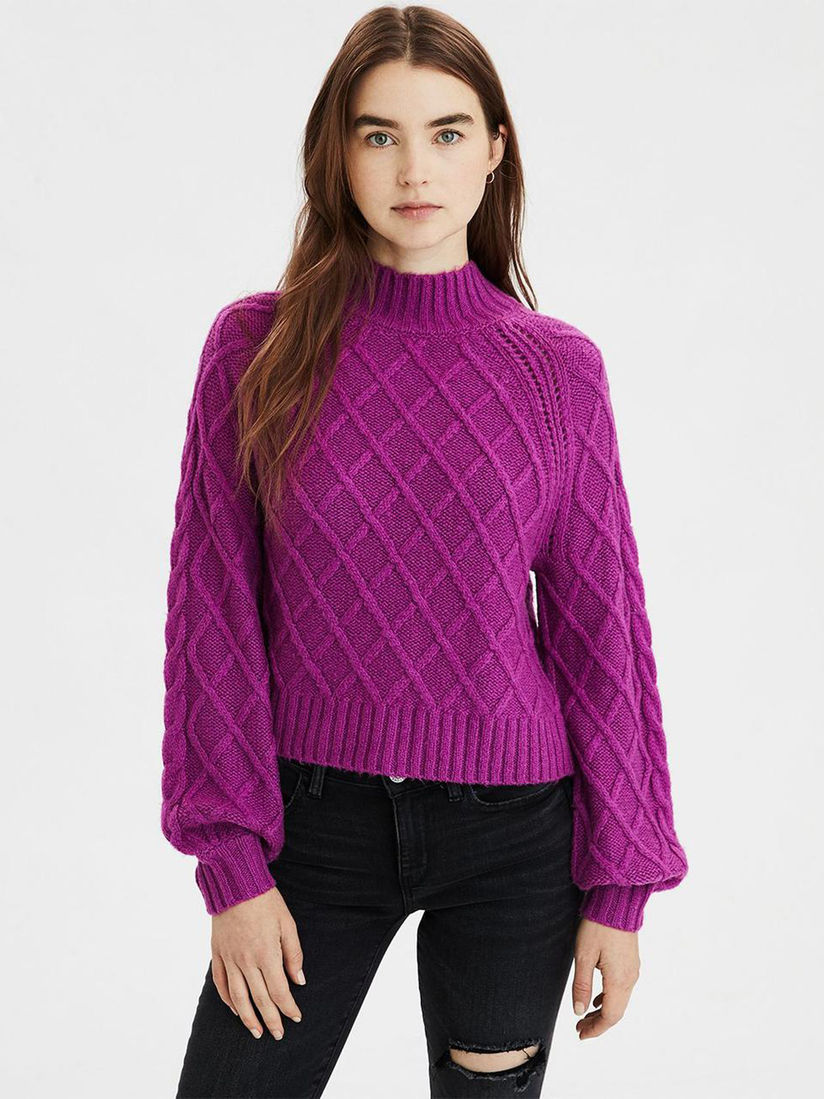 american eagle purple sweater