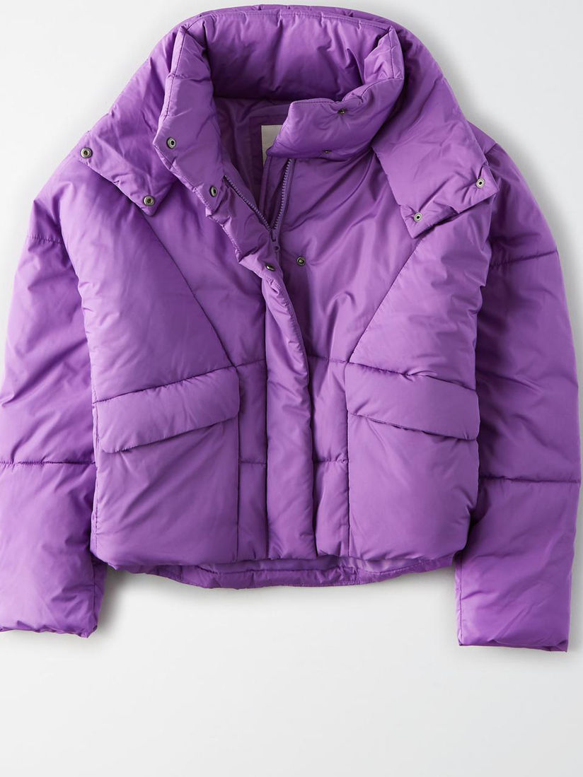 light purple puffer jacket
