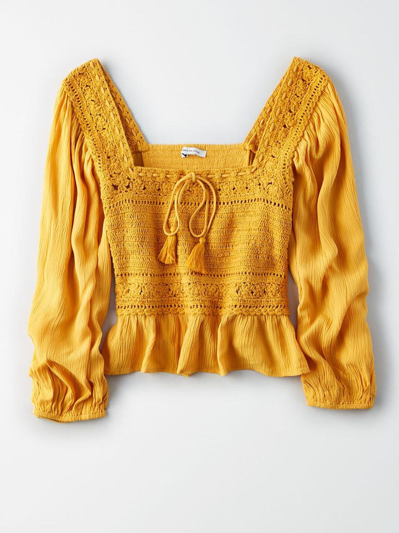 american eagle yellow crop top