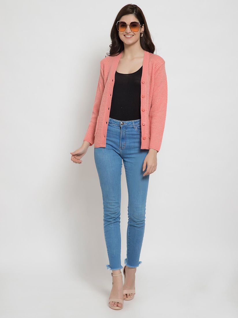 peach cardigans