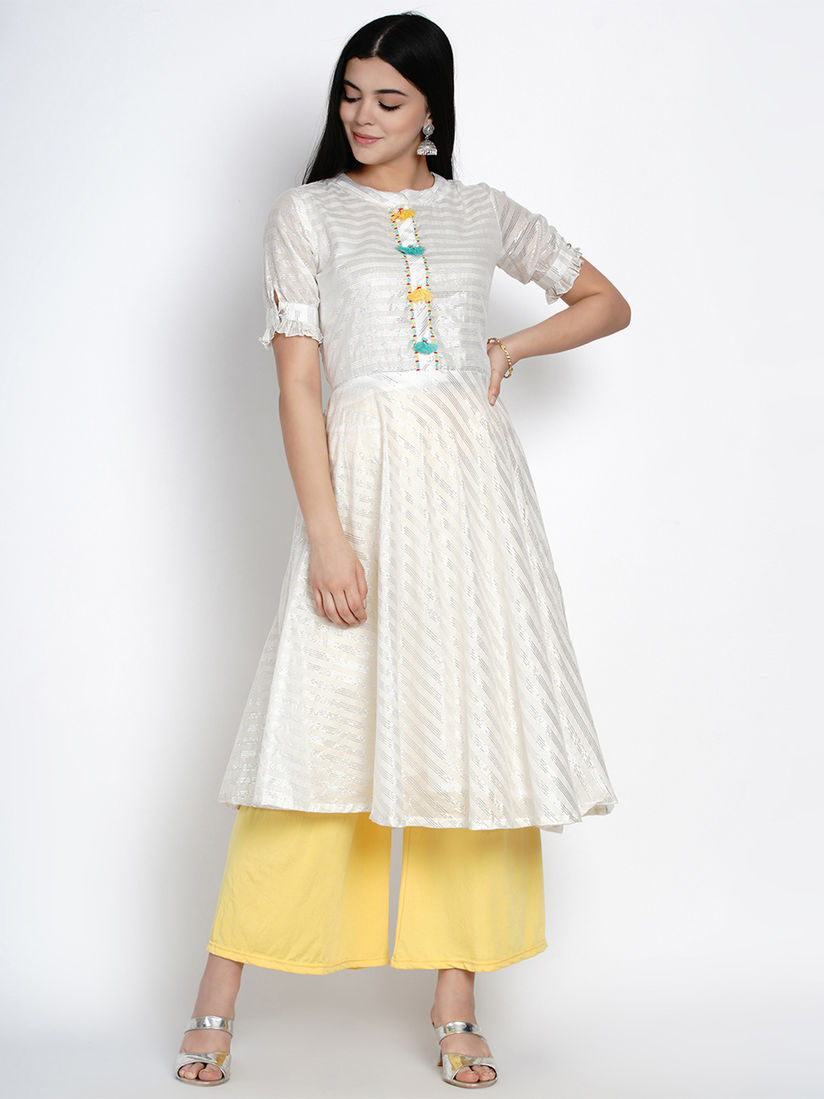 white frock kurti