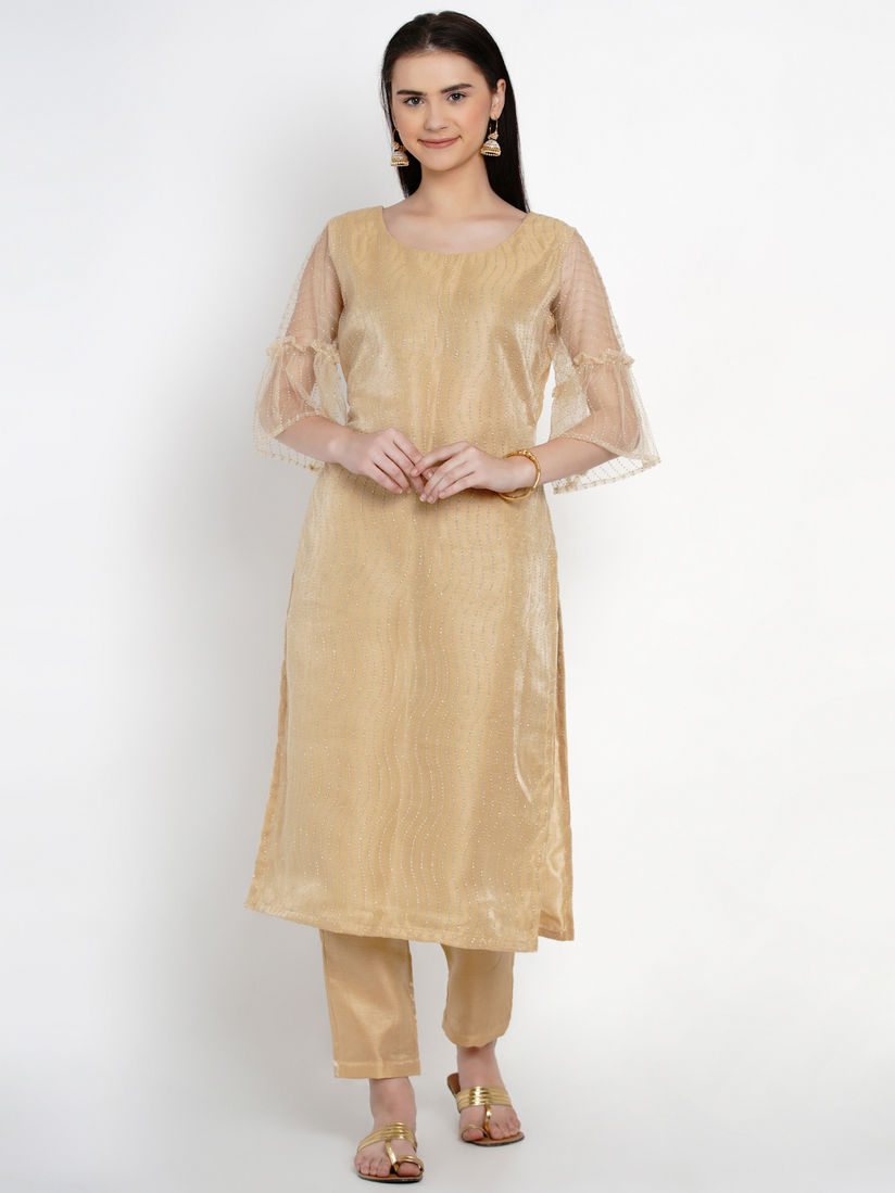 Net kurta with pants clearance