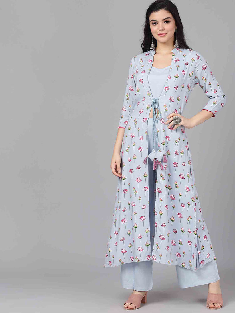 palazzo with long jacket