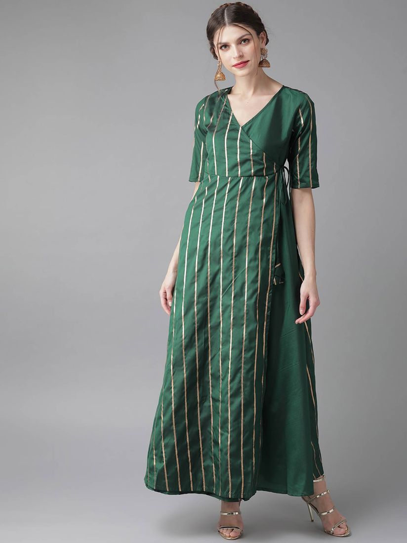 aks green maxi dress