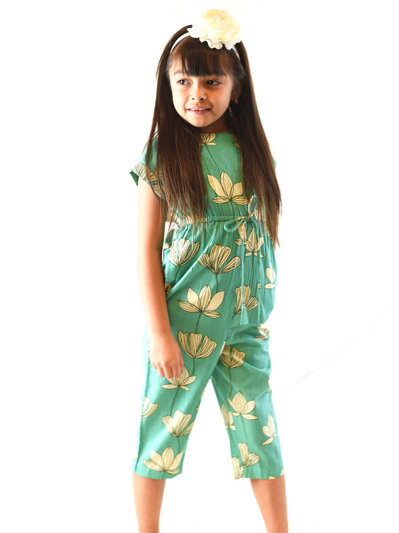 turquoise floral jumpsuit