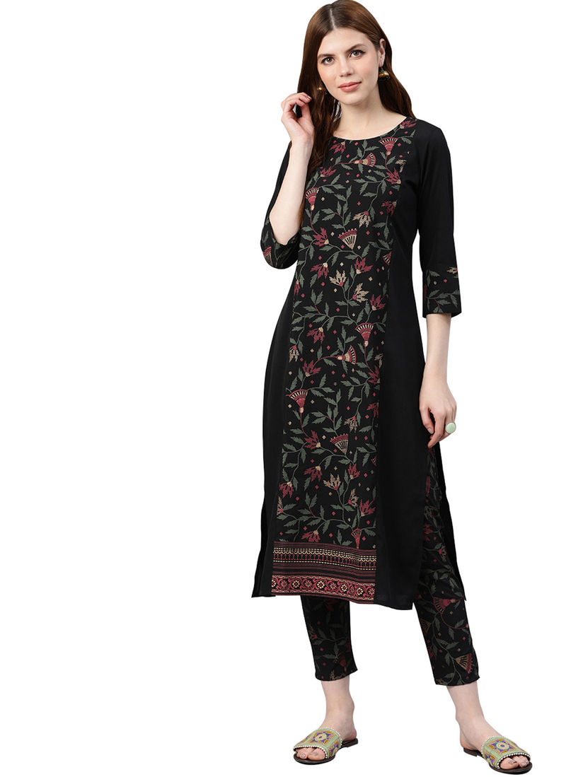 Ziyaa Kurtis Kurtas And Tunics Buy Ziyaa Women S Black Foil Print Straight Crepe Kurta Online Nykaa Fashion Be the queen of traditional wear with libas kurtis available for every occasion such as ethnic kurta for festivals, beautiful designer long kurtis for weddings, elegant office wear kurtis and much more. ziyaa women s black foil print straight crepe kurta