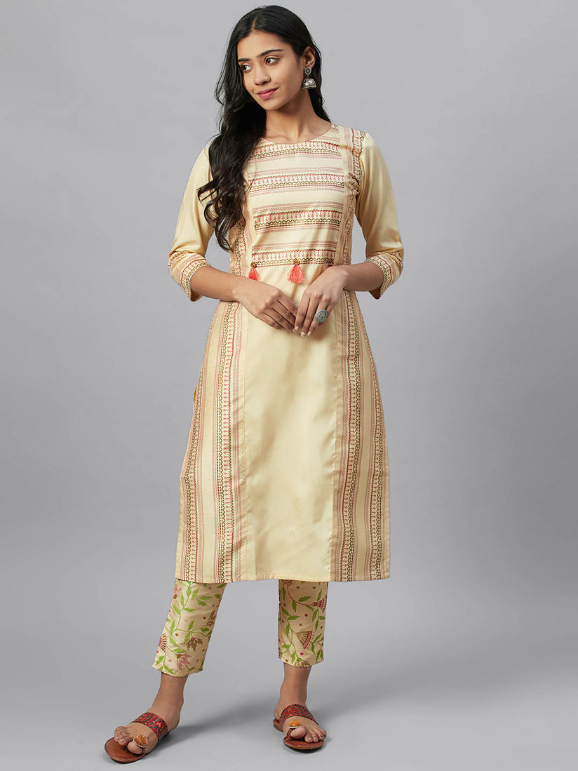 poly silk kurtis