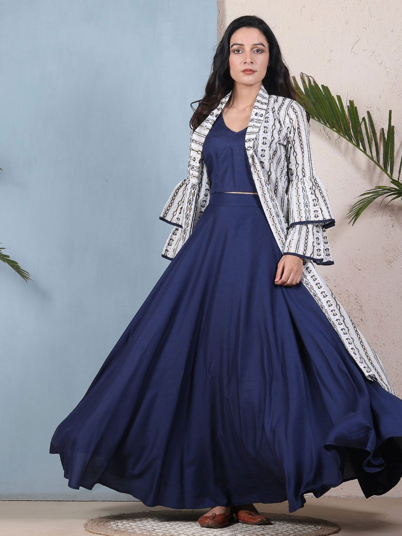 blue long shrug